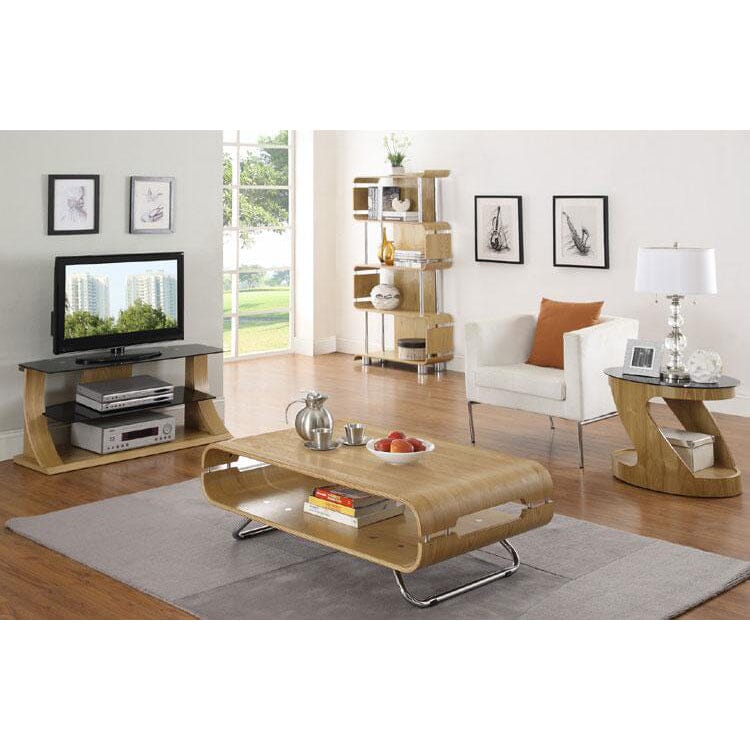 Jual Bali Curved Bookcase in Oak (BS201-OAK)