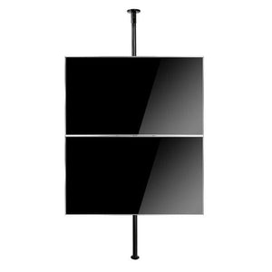B-Tech BT3MFCLF-DS40-65 Twin Screen Landscape Orientation Floor to Ceiling TV Bracket with 3m Pole