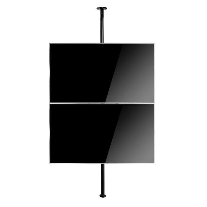 B-Tech BT3MFCLF-DS40-65 Twin Screen Landscape Orientation Floor to Ceiling TV Bracket with 3m Pole