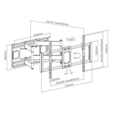 TTAP TTD804DA Heavy Duty Full Motion TV Bracket for up to 100 inch