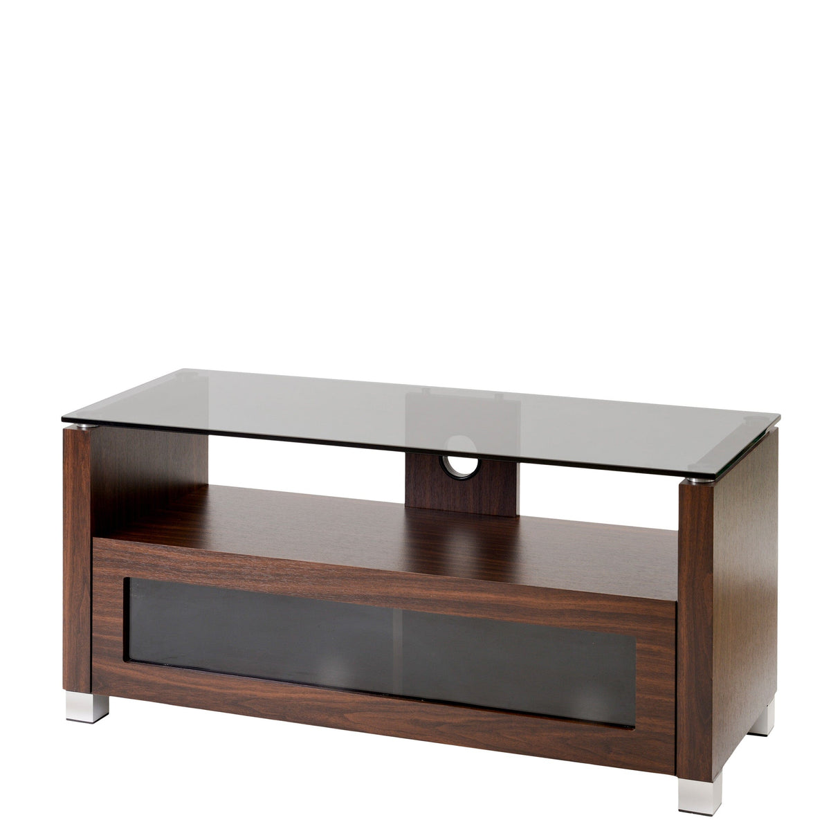 TTAP Elegance TV Cabinet in Walnut and Tinted Glass