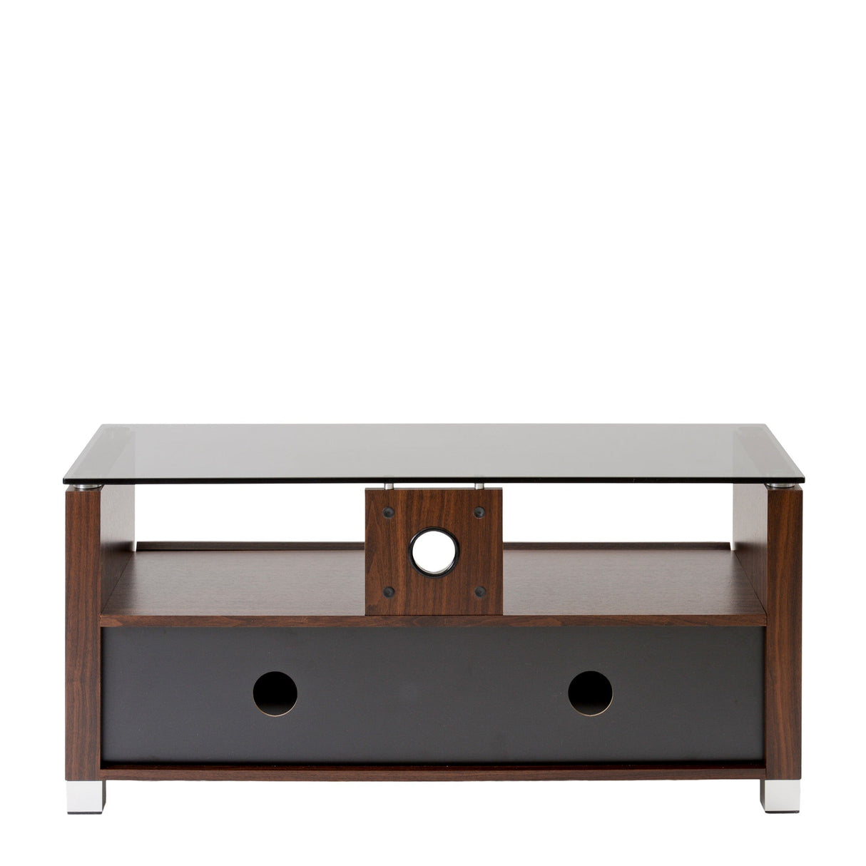 TTAP Elegance TV Cabinet in Walnut and Tinted Glass