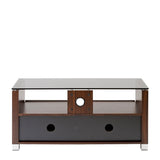 TTAP Elegance TV Cabinet in Walnut and Tinted Glass