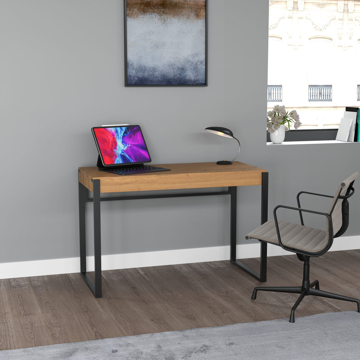 AVF Ridgewood 100cm Wide Rustic Light Wooden Desk (FD1000RIDLW)