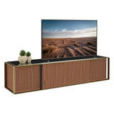 AVF FS200PRMW: Prometheus 2m TV Stand (Walnut & Black Glass)