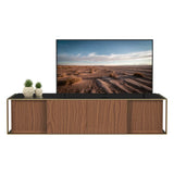 AVF FS200PRMW: Prometheus 2m TV Stand (Walnut & Black Glass)
