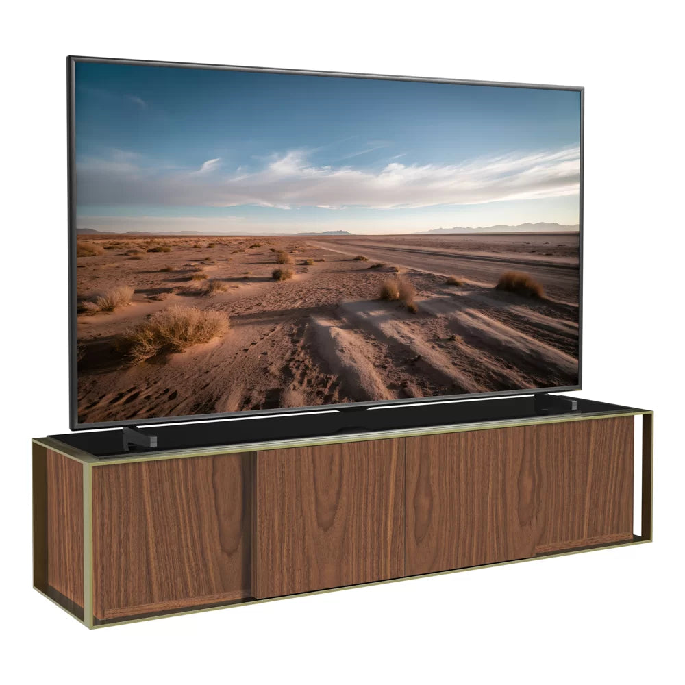 AVF FS200PRMW: Prometheus 2m TV Stand (Walnut & Black Glass)