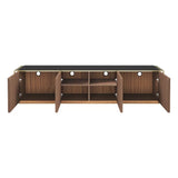 AVF FS200PRMW: Prometheus 2m TV Stand (Walnut & Black Glass)