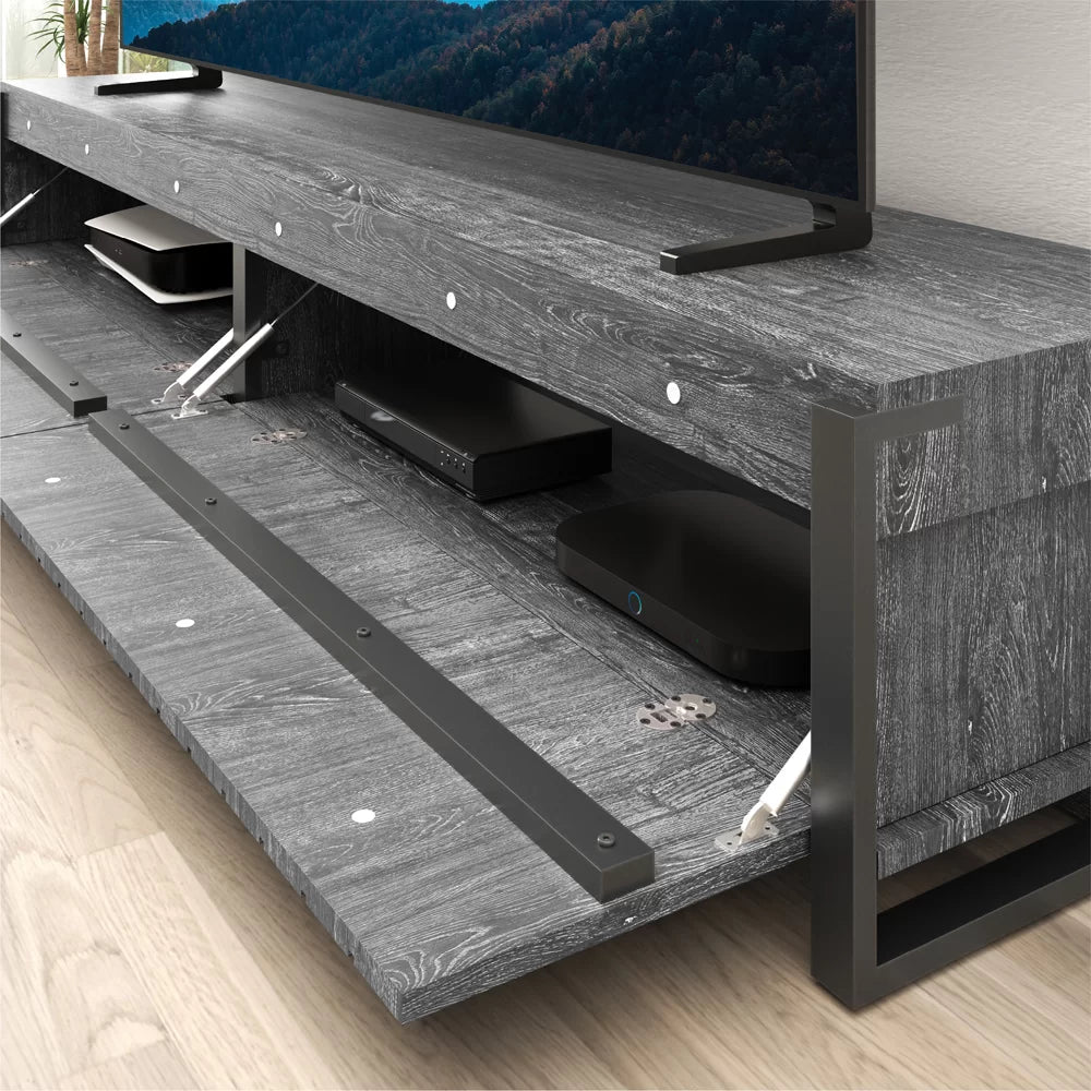 AVF FS2281RIDGB: Ridgewood 2.28m TV Stand with Pull Down Doors (Rustic Black Grain)