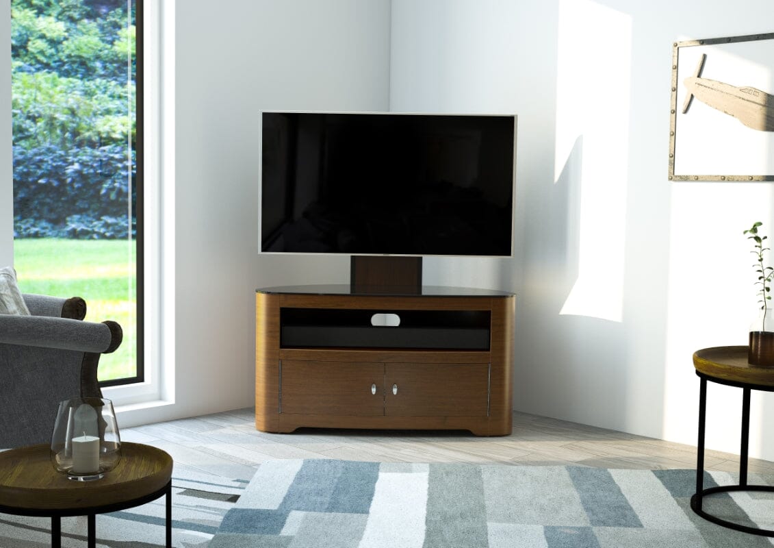 AVF Affinity Blenheim 100cm Walnut Curved TV Stand with Mount