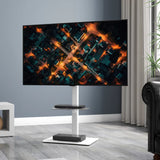 AVF FSL550LFWC: AVF Loft All-in-One Column TV Stand (White & Clear Glass)