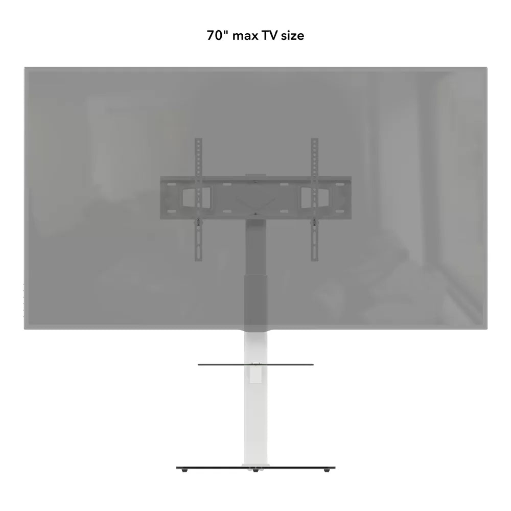 AVF FSL550LFWC: AVF Loft All-in-One Column TV Stand (White & Clear Glass)