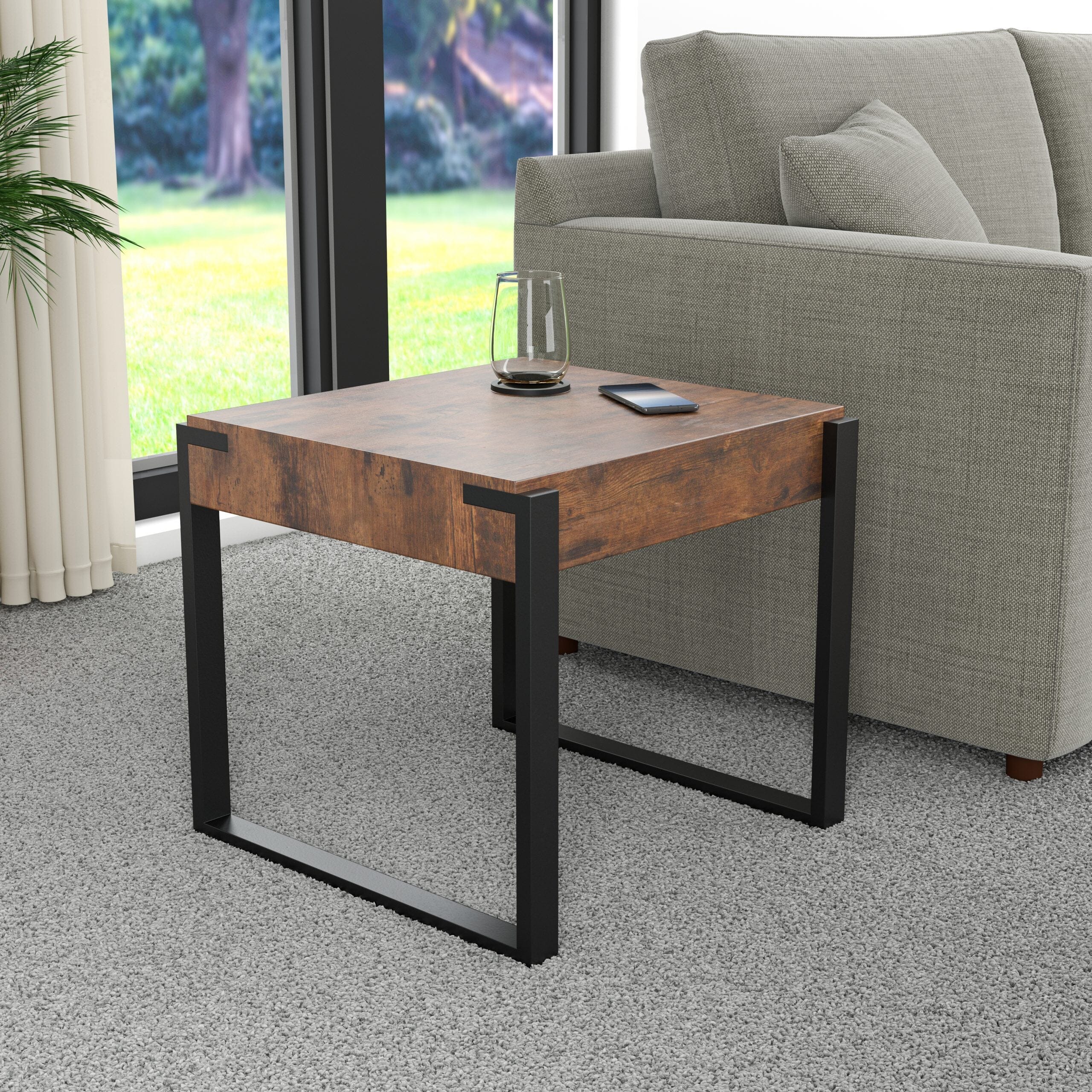 End table dark wood discount
