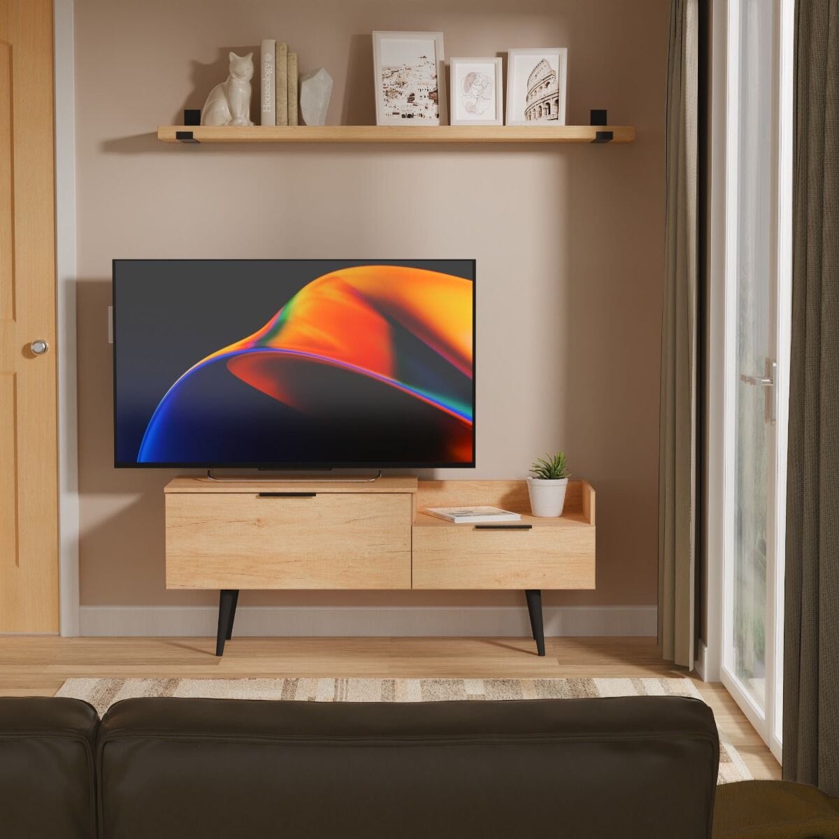 Welcome Furniture Nebraska Oak Hong Kong TV Cabinet HKB248NBNB
