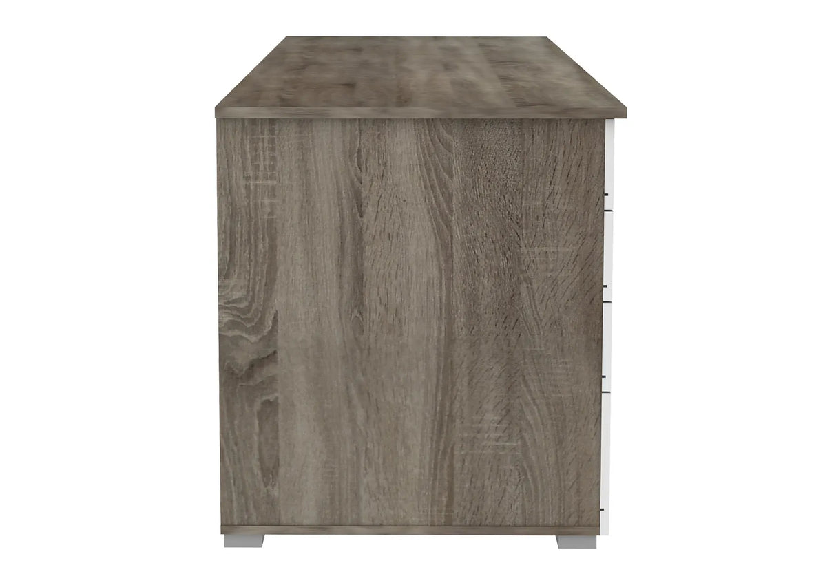 Alphason Kentucky Dark Oak and High Gloss White Office Desk