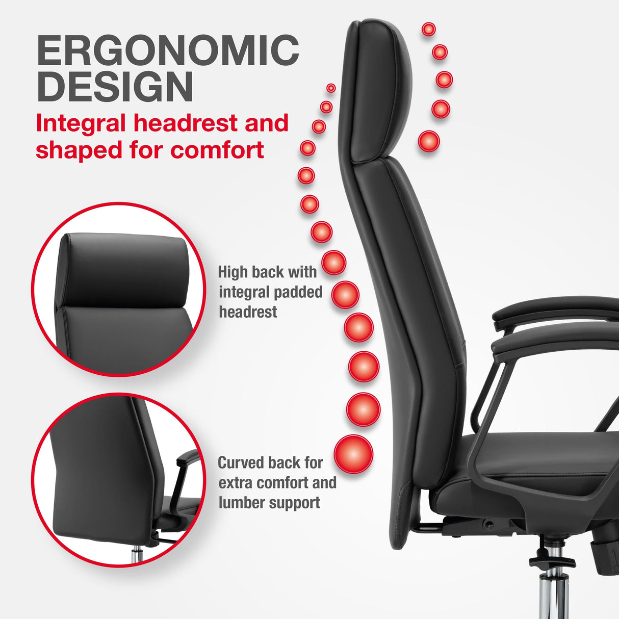 TTAP London Black Leather Faced Office Chair