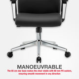 TTAP London Black Leather Faced Office Chair