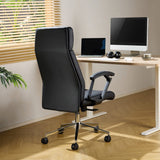 TTAP London Black Leather Faced Office Chair