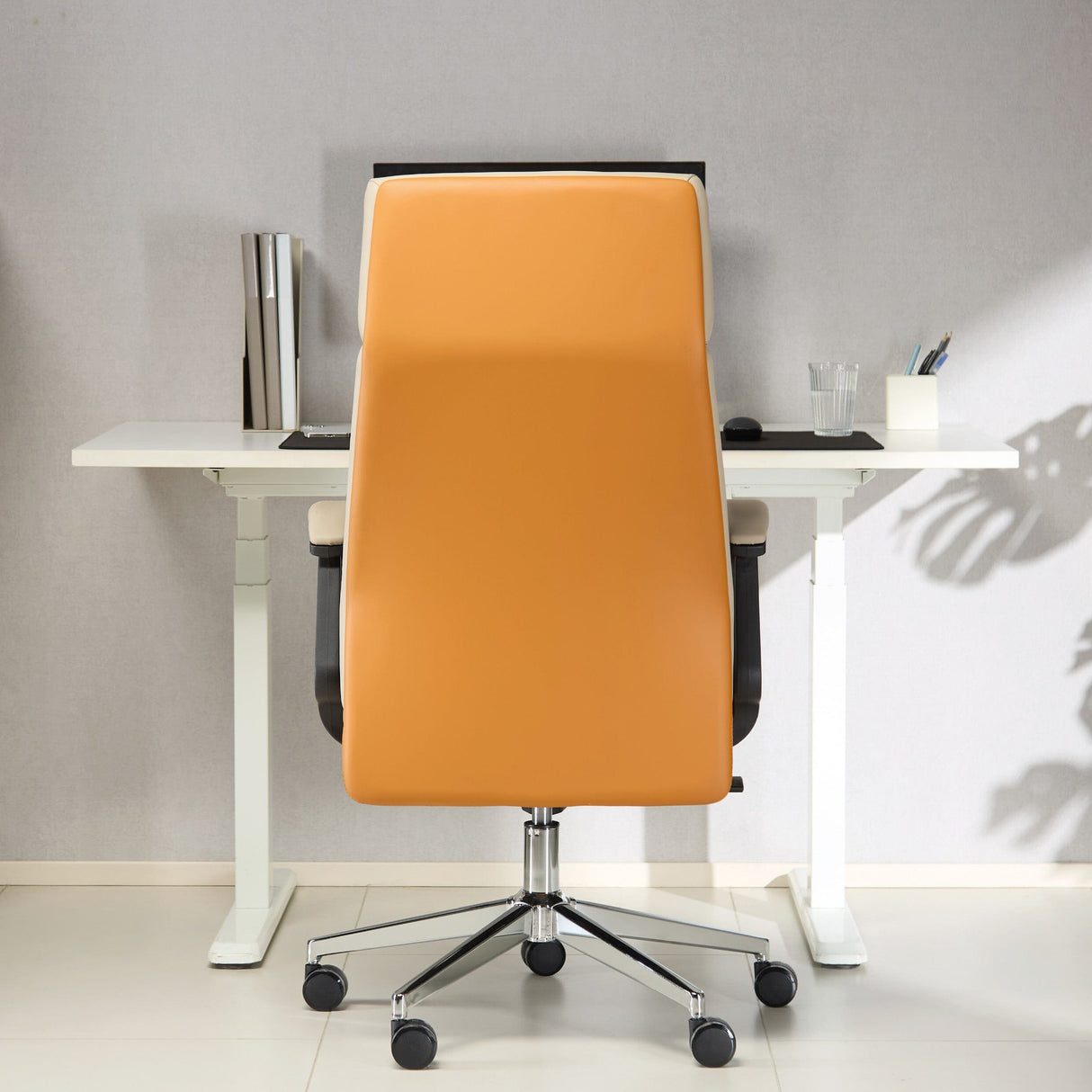 TTAP London Cream Leather Faced Office Chair
