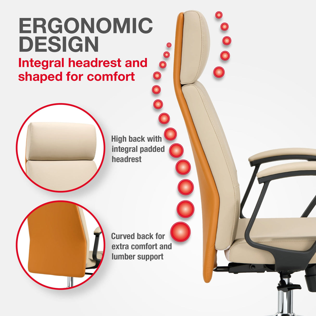 TTAP London Cream Leather Faced Office Chair