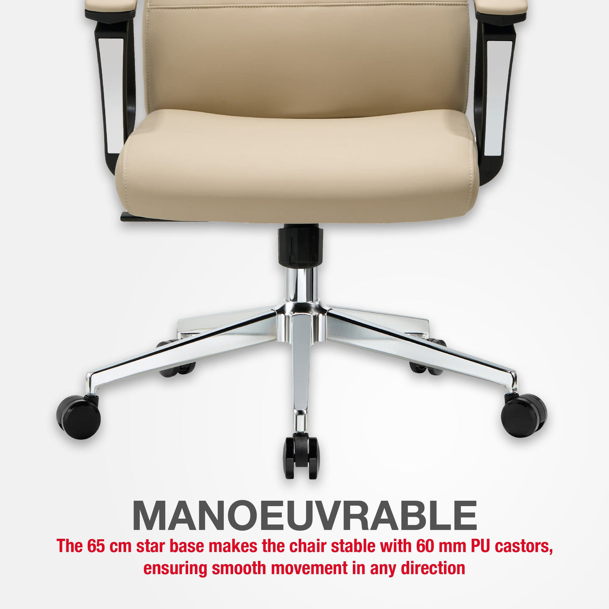 TTAP London Cream Leather Faced Office Chair