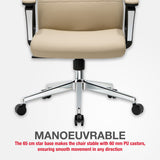 TTAP London Cream Leather Faced Office Chair