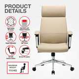TTAP London Cream Leather Faced Office Chair