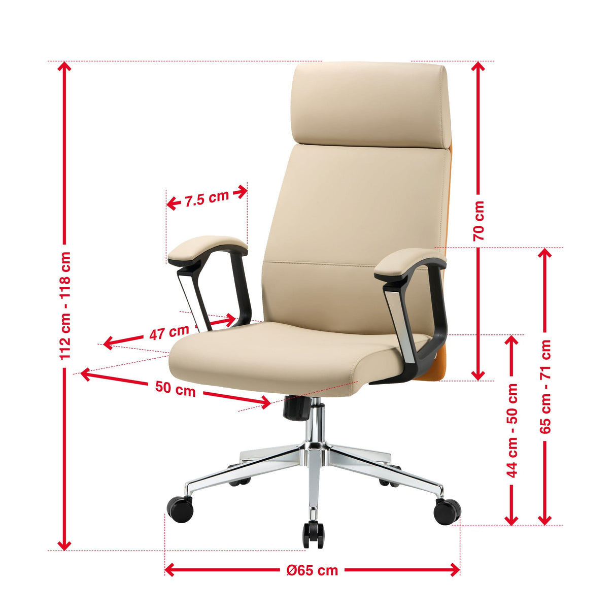 TTAP London Cream Leather Faced Office Chair