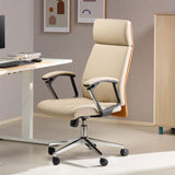 TTAP London Cream Leather Faced Office Chair