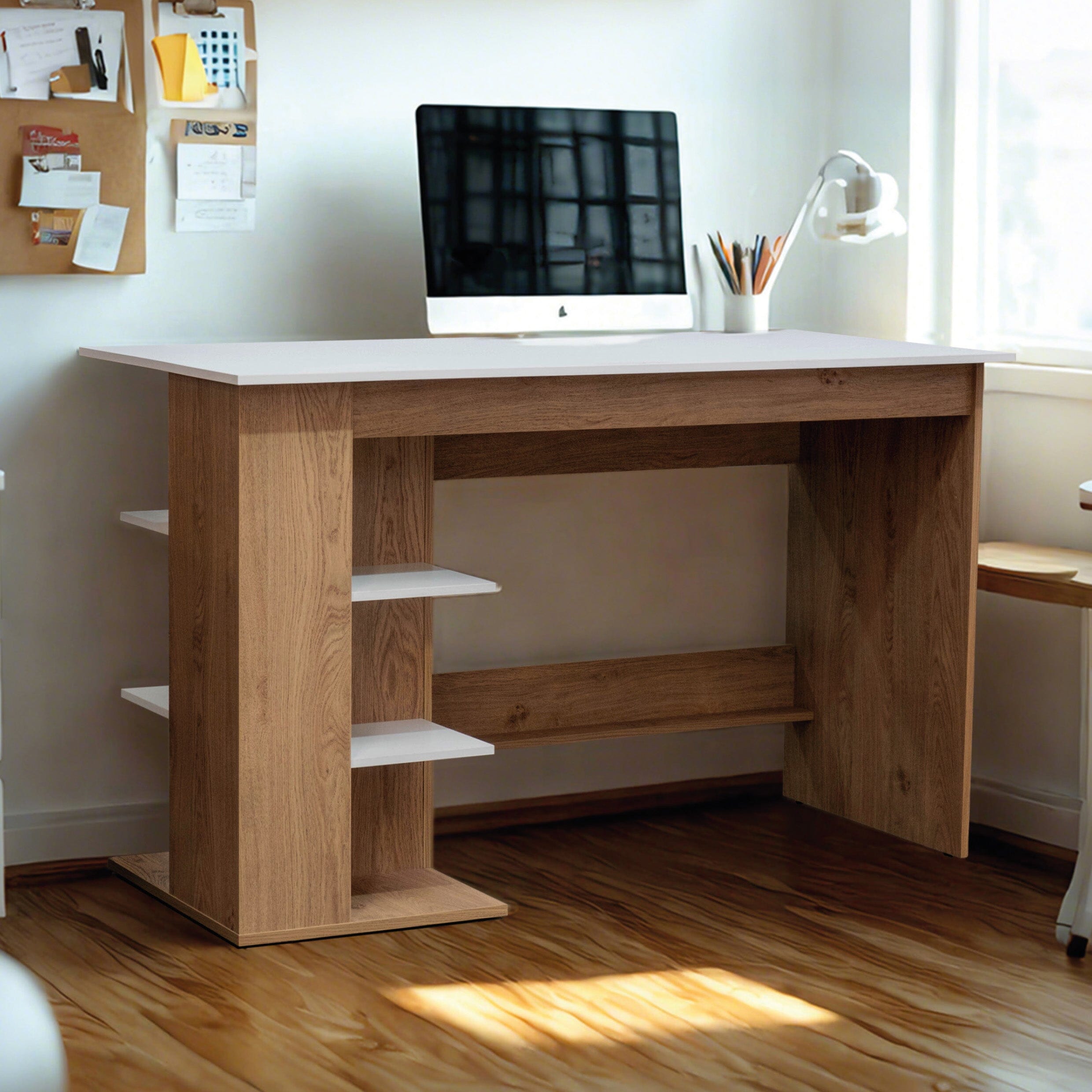 TTAP Milan 120cm Wide Oak and White Desk – AV4Home