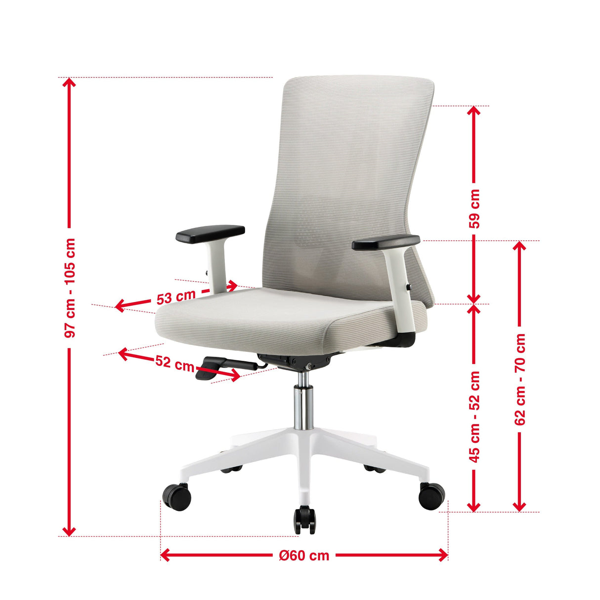 TTAP Oxford Grey Mesh Office Chair