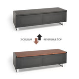AVF PM120B Panorama Piano Gloss Black and Black Oak Small TV Cabinet (406430)