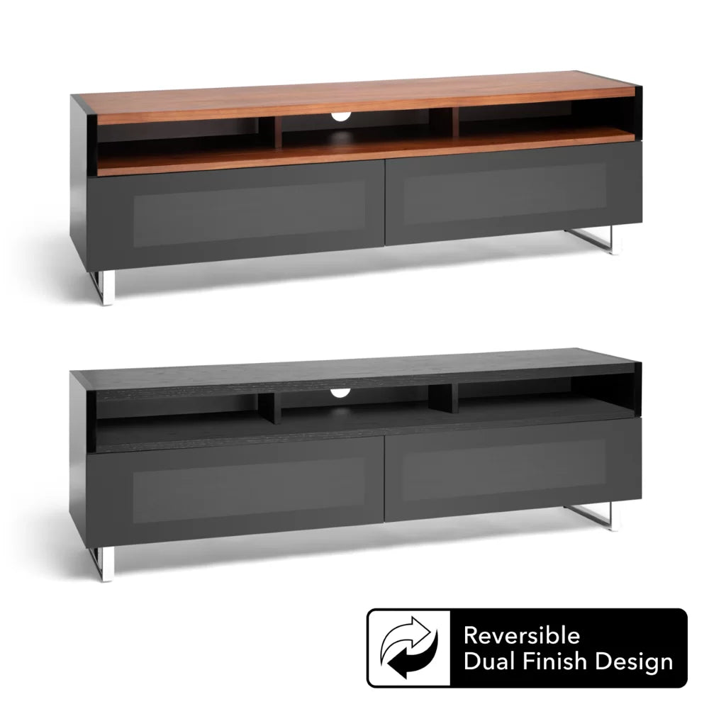 AVF Panorama PM160+ Walnut and Piano Gloss Black TV Cabinet (PM160WBX)