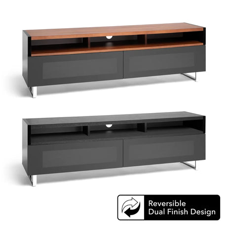 AVF Panorama PM160+ Walnut and Piano Gloss Black TV Cabinet (PM160WBX)