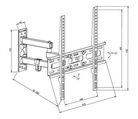 TTAP TTD404DA2 Full Motion TV Bracket for up to 55 inch