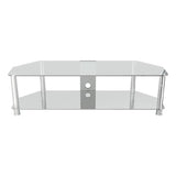 AVF SDC1400CMCC: Classic 1.4m Glass Corner TV Stand with Cable Management (Clear & Chrome)