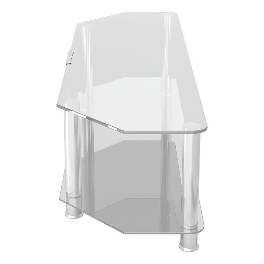 AVF SDC1400CMCC: Classic 1.4m Glass Corner TV Stand with Cable Management (Clear & Chrome)