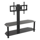 AVF SDCL1140BB: Classic 1.14m Glass Corner TV Stand with Mount (Black)