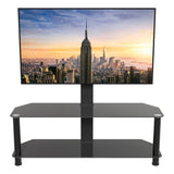AVF SDCL1140BB: Classic 1.14m Glass Corner TV Stand with Mount (Black)