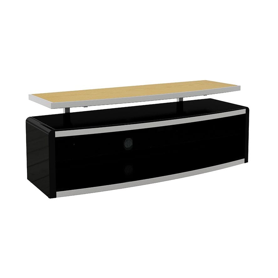 AVF Options Stage 1.25m Wide TV Stand in Oak, Walnut, Black & White