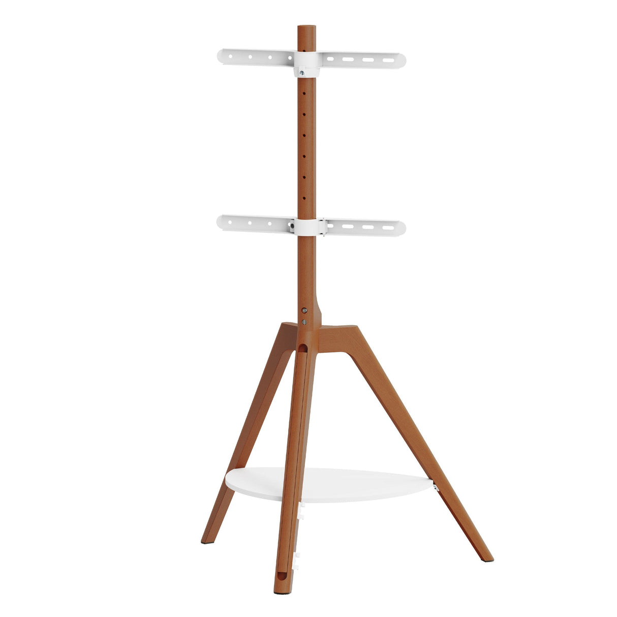 TTAP Tripod Oak TV Stand with Shelf and Swivel for up to 65" TVs