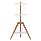 TTAP Tripod Oak TV Stand with Shelf and Swivel for up to 65" TVs