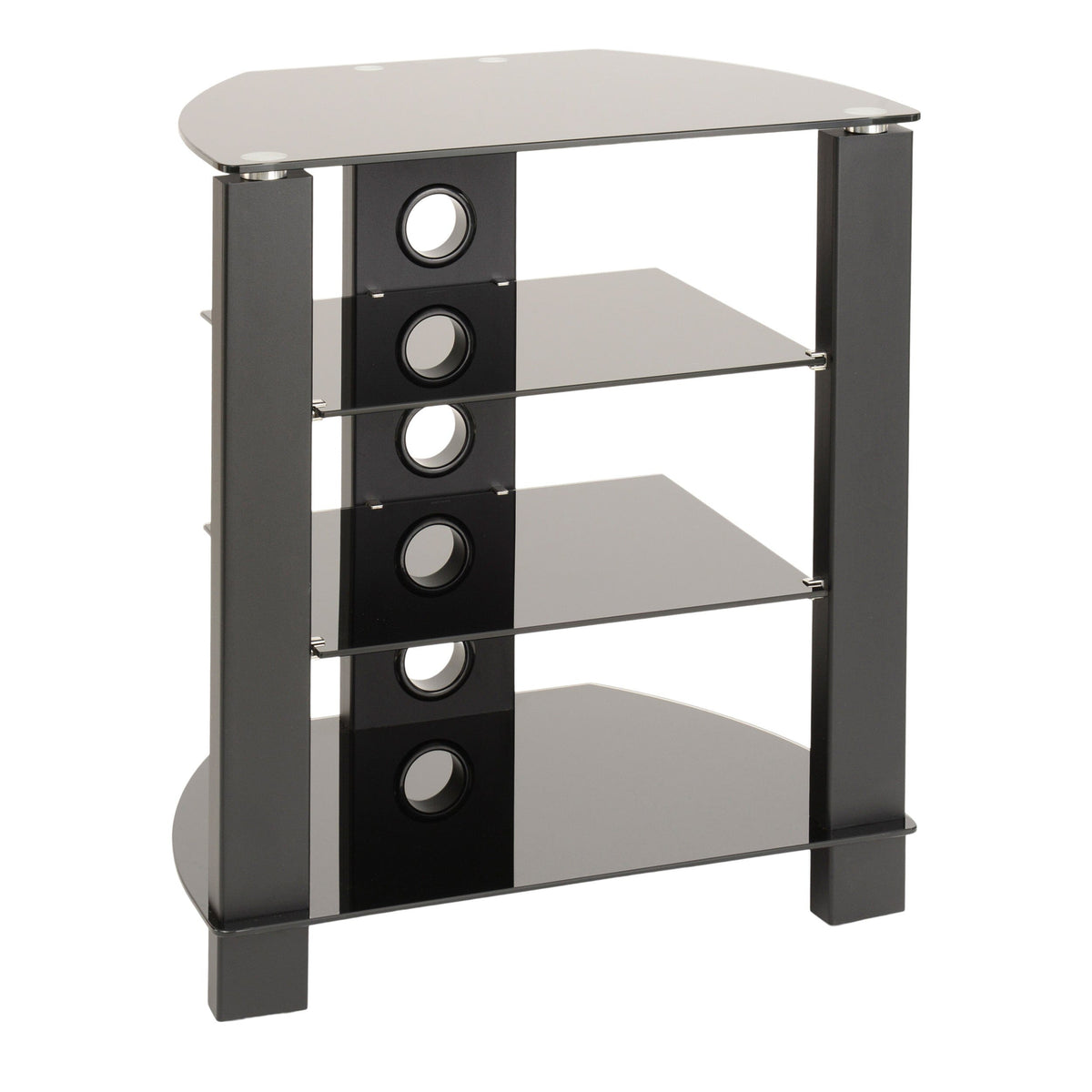 TTAP Vision 4 Shelf Hi-Fi Stand in Black with Black Glass (TVS1013)