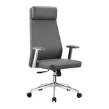 TTAP York Grey Leather Faced Office Chair