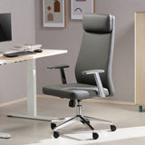TTAP York Grey Leather Faced Office Chair