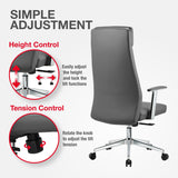 TTAP York Grey Leather Faced Office Chair