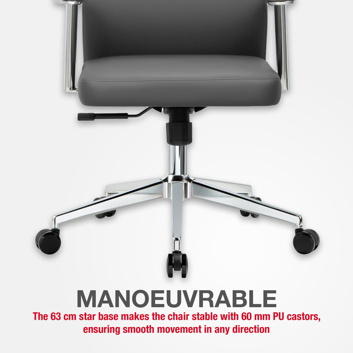 TTAP York Grey Leather Faced Office Chair