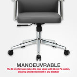 TTAP York Grey Leather Faced Office Chair