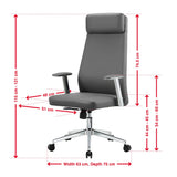 TTAP York Grey Leather Faced Office Chair