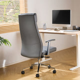 TTAP York Grey Leather Faced Office Chair